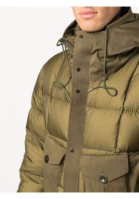 Green hooded padded down jacket - men TEN C | 21CTCUB03120006048659