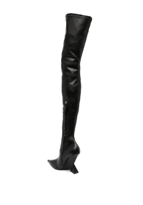 Black Cheope thigh-high 105mm boots - women THE ATTICO | 231WS512E054100