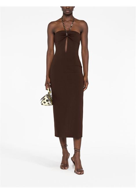 Brown giona cut-out dress - women  THE ATTICO | 236WCW85RY02204