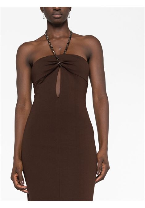 Brown giona cut-out dress - women  THE ATTICO | 236WCW85RY02204
