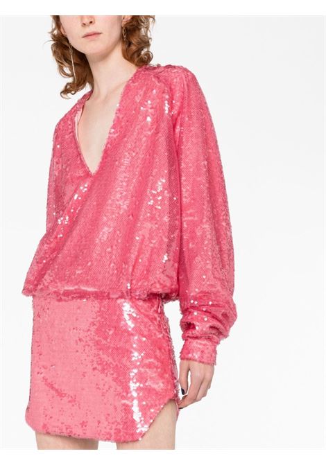 Light pink Gael sequin-embellished minidress - women THE ATTICO | 237WCA235E081315