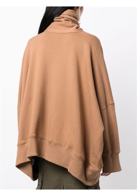 Light brown scarf-detail cotton sweatshirt - women  THE ATTICO | 237WCF09JF01046