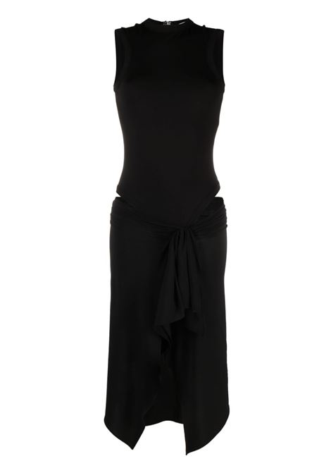 Black asymmetric cut-out jersey dress - women THE ATTICO | 237WCM74RY02100