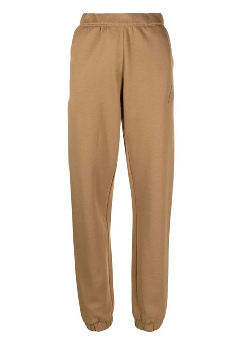 Brown embroidered logo tapered track trousers - women THE ATTICO | 237WCP34JF01046