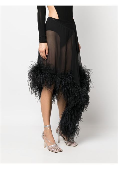 Black mya feather-embellished skirt - women THE ATTICO | 238WCS174A014F100