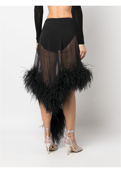 Black mya feather-embellished skirt - women THE ATTICO | 238WCS174A014F100