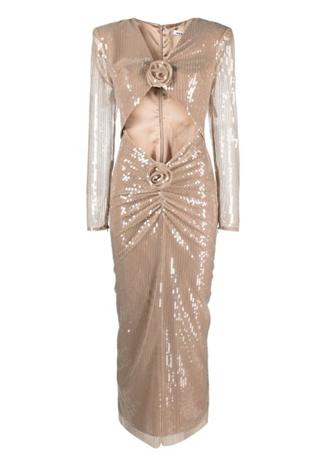 Beige Aurora floral-appliqu? sequined maxi dress - women THE NEW ARRIVALS | NA01FW0206HND