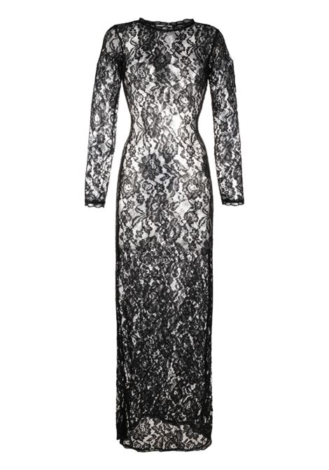 Black Catroux floral-lace maxi dress - women  THE NEW ARRIVALS | NA01RB0145BBLK