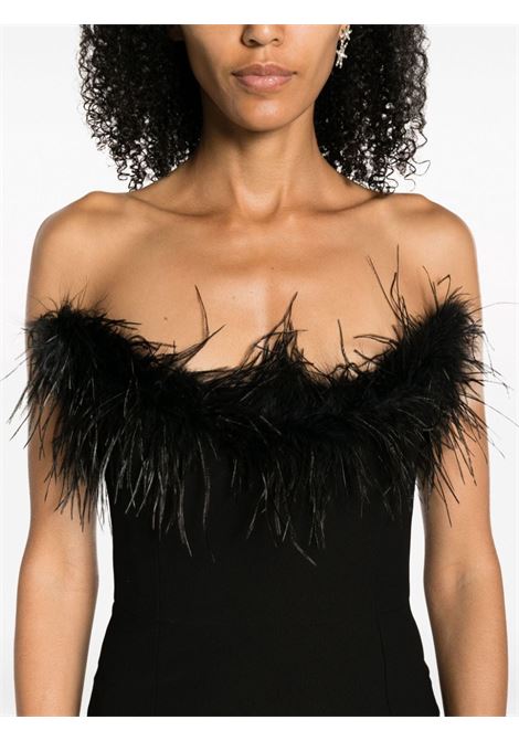 Black Cynthia feather-trim minidress - women  THE NEW ARRIVALS | NA01RB0190GBLK