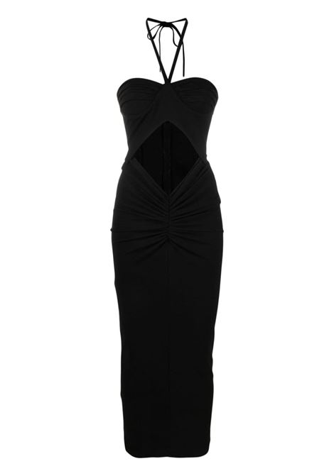 Black cut-out detail halterneck maxi dress - women  THE NEW ARRIVALS | NA01RB0267ABLK