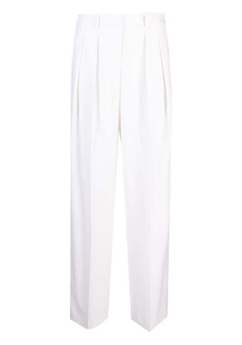 Pantaloni sartoriali a vita alta con pieghe in bianco - donna THEORY | N0801202C05