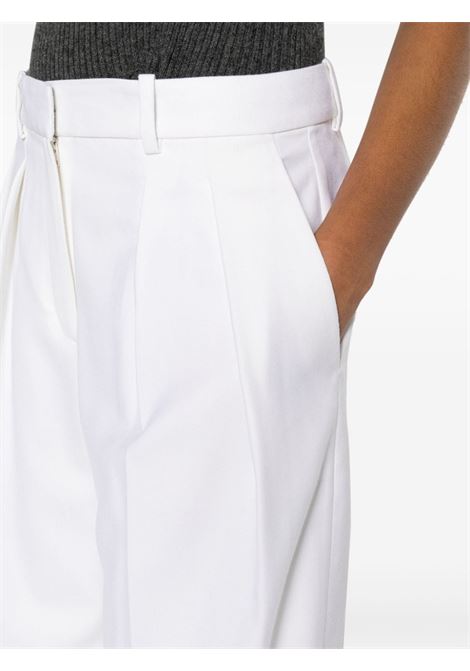 Pantaloni sartoriali a vita alta con pieghe in bianco - donna THEORY | N0801202C05