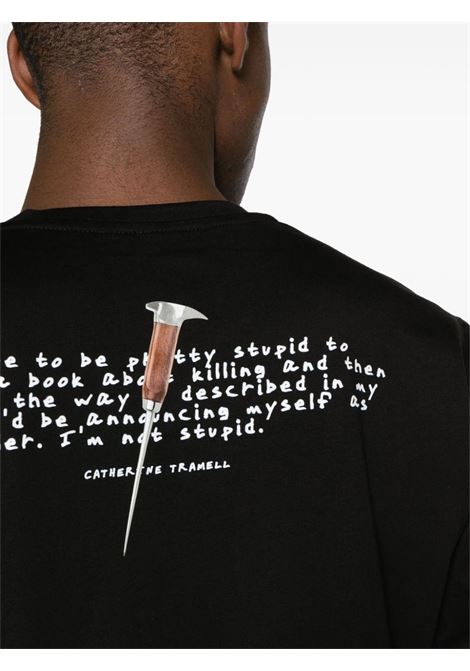 T-shirt con stampa in nero - uomo THROWBACK | TVTINSTICTBLK