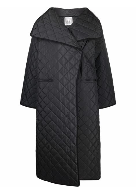 Black oversize quilted wrap coat - women TOTEME | 213112732200