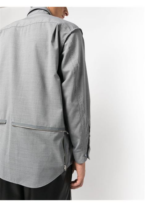 Camicia lunga con orlo asimmetrico in grigio - uomo UNDERCOVER | UP2C4401GRY