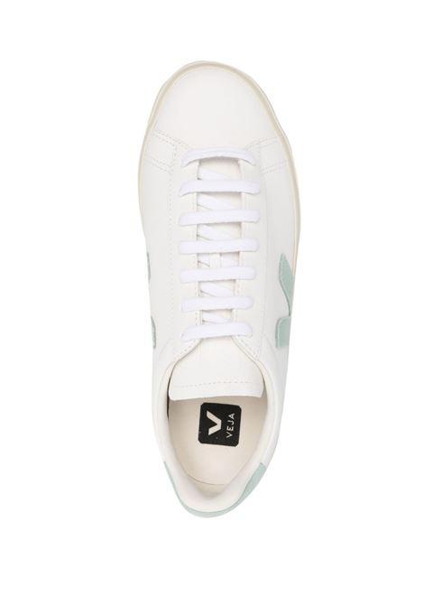 White and matcha green Campo low-top sneakers - men  VEJA | CP0502485BWHTMTCH