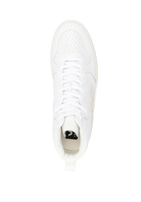 White and beige V-15 high-top sneakers - men VEJA | VQ0201270BWHTNTRL