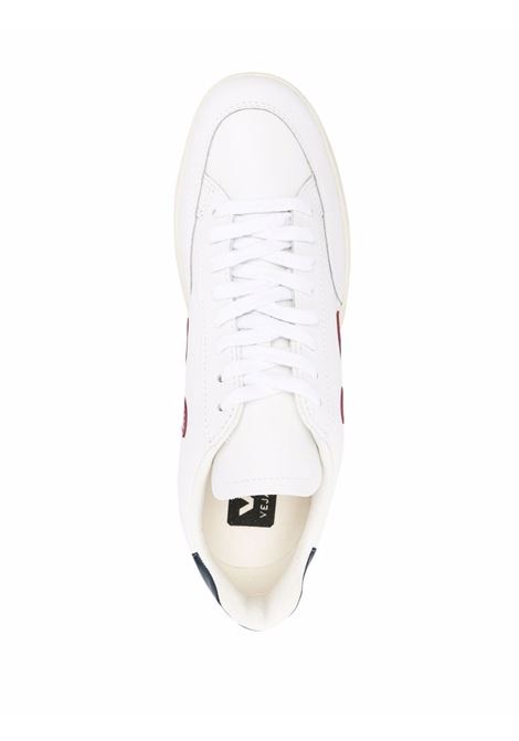 White,blue and red V-12 low-top sneakers - men VEJA | XD0201955BWHTMRSLNTC