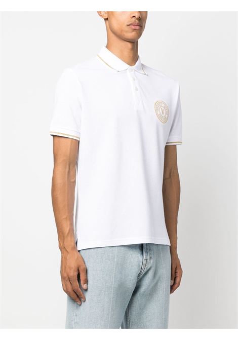 White logo-embroidered polo shirt - men VERSACE JEANS COUTURE | 75GAGT06CJ01TG03