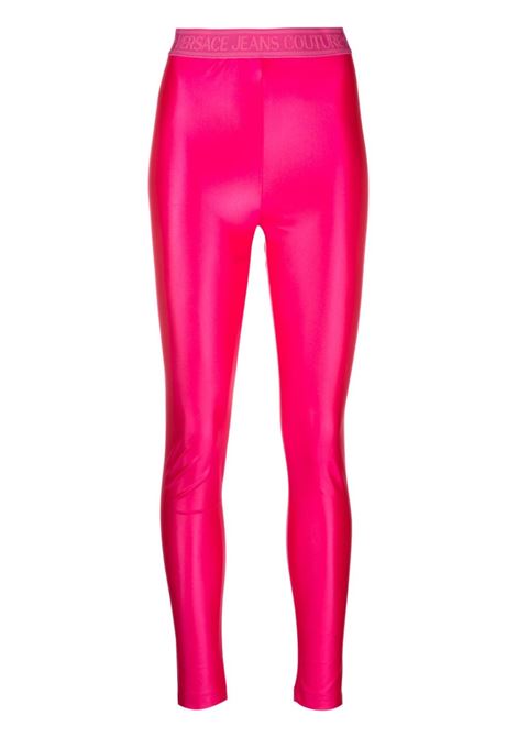 Leggings con banda logo in rosa - donna VERSACE JEANS COUTURE | 75HAC101J0062406
