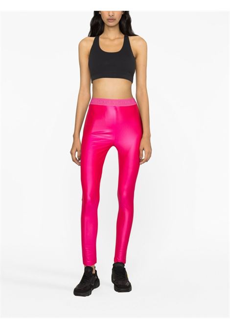 Pink logo-waistband leggings - women VERSACE JEANS COUTURE | 75HAC101J0062406