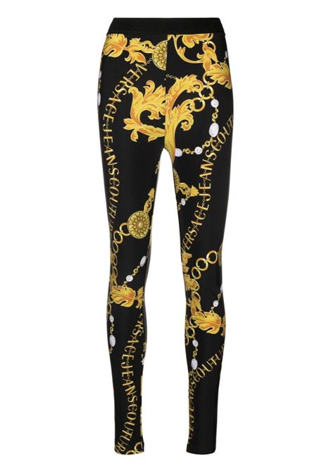 Leggings con stampa in nero - donna VERSACE JEANS COUTURE | 75HAC101JS203G89