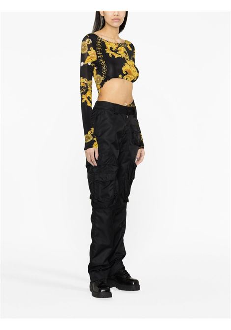 Body con stampa Chain Couture in nero - donna VERSACE JEANS COUTURE | 75HAM209JS204G89
