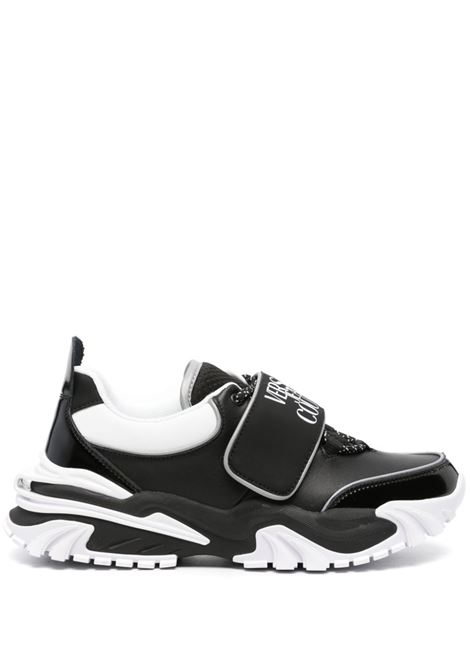 Sneakers con chiusura a strappo in bianco e nero - uomo VERSACE JEANS COUTURE | 75YA3SIAZP331L01