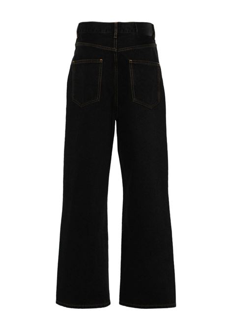 Jeans a gamba ampia con applicazione in nero - donna WARDROBE.NYC | W2048PCBLK