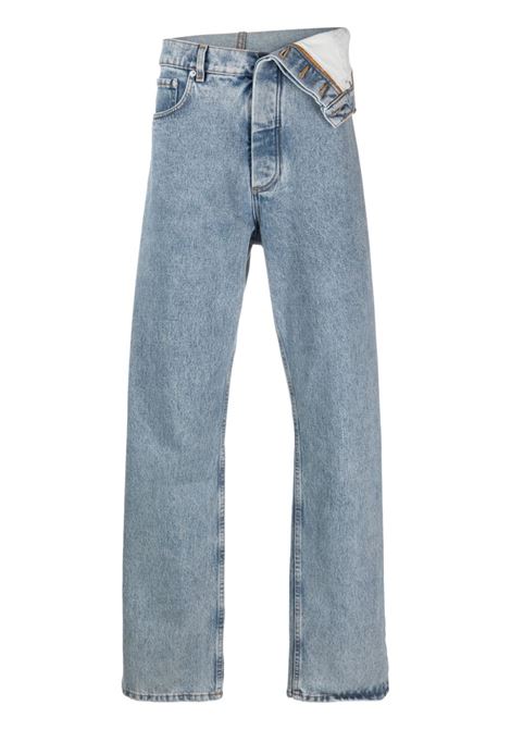Blue mid-rise straight-leg jeans - men Y/PROJECT | JEAN11BL