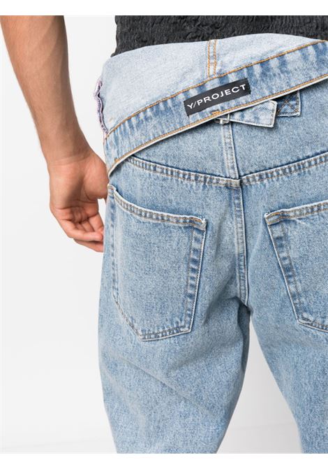 Blue mid-rise straight-leg jeans - men Y/PROJECT | JEAN11BL