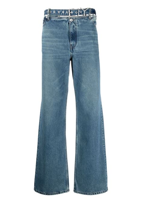 Jeans a gamba ampia Evergreen con vita media in blu - uomo