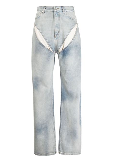 Jeans a gamba dritta con cut-out in azzurro - donna Y/PROJECT | JEAN53SNDBL