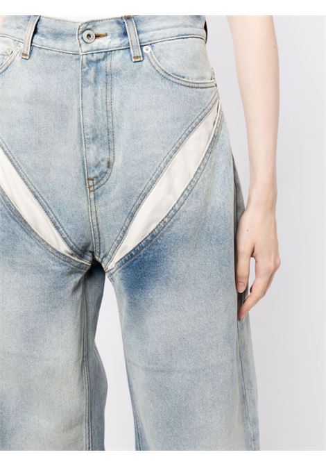 Jeans a gamba dritta con cut-out in azzurro - donna Y/PROJECT | JEAN53SNDBL