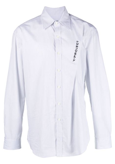 Light grey and white logo-embroidered pinched shirt - unisex Y/PROJECT | SHIRT59LGHTGRYWHT