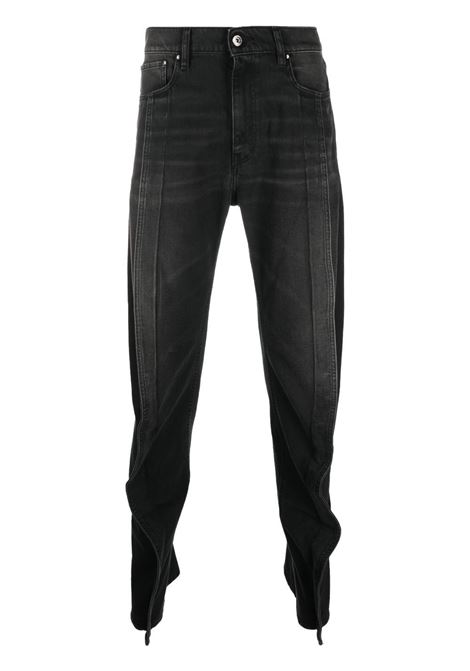 Black frilled straight-leg jeans - unisex Y/PROJECT | WJEAN38BLK