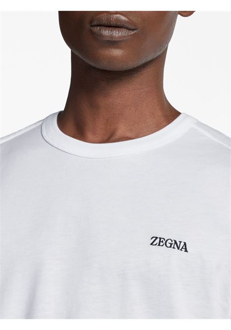 T-shirt con ricamo in bianco - uomo ZEGNA | E7360A5B760N00