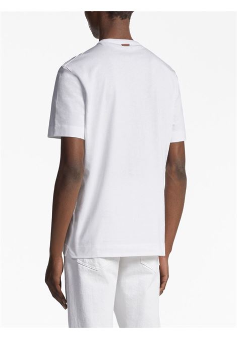 White logo-embroidered short-sleeve T-shirt  - men ZEGNA | E7360A5B760N00