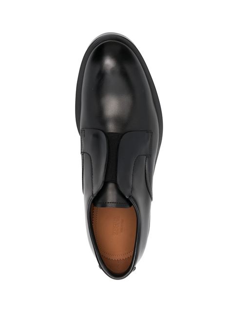 Black laceless Derby shoes - men ZEGNA | LHCLGA5463ZNER