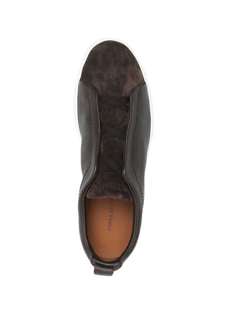 Brown slip-on low-top sneakers - men ZEGNA | LHRHSS4667ZTDM