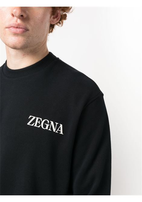 Felpa con logo in nero - uomo ZEGNA | UC522A6C872K09