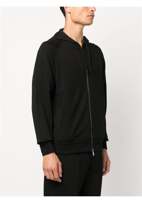Black drawstring hooded sweatshirt - men ZEGNA | UC553A6C859K09