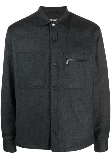 Long sleeve shirt in grey -men ZEGNA | UCV01A6SOTM2005