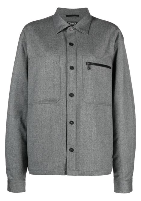 Long sleeve shirt in grey -men ZEGNA | UCV01A6SOTM2200