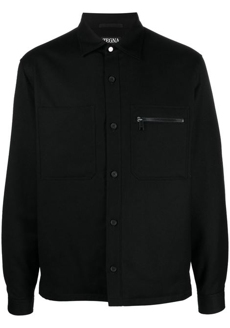 Camicia a maniche lunghe in nero - uomo ZEGNA | UCV01A6SOTM2290