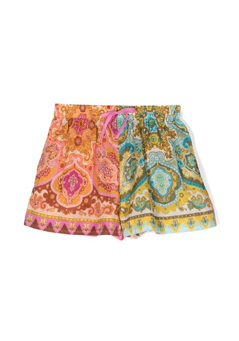 Shorts con stampa paisley multicolor - bambina
