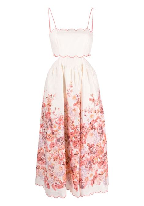 White and pink Devi floral-print midi dress - women ZIMMERMANN | 1760DSS231CRF
