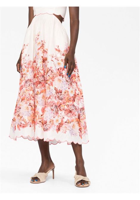 White and pink Devi floral-print midi dress - women ZIMMERMANN | 1760DSS231CRF