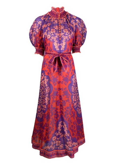 Purple and red Raie Swing floral-print maxi dress - women ZIMMERMANN | 7090DSS232PURFL