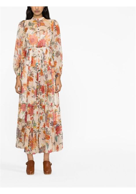 Multicolored Ginger floral-print silk midi dress - women  ZIMMERMANN | 7471DSS233CRF